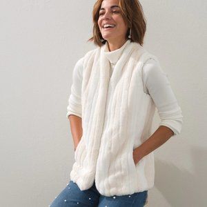 NWOT White Faux Fur Vest